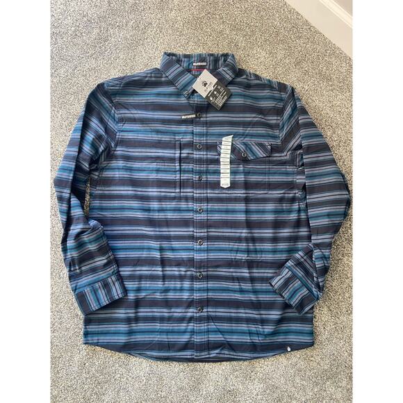 Duluth Untucked Flannel Shirt Size XL Tall Blue Stripe NWT Dark Grunge - Picture 1 of 6